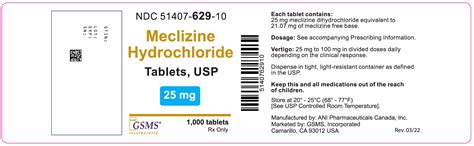 how much meclizine per day.